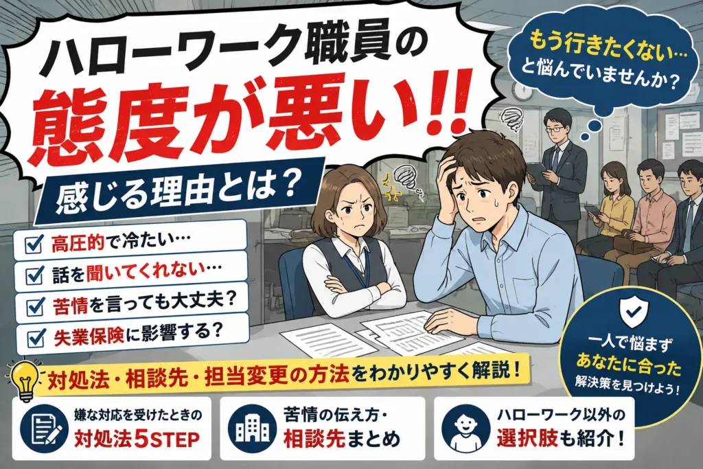 【2026年最新版】ハローワーク職員の態度が悪いと感じたら?理由・対処法・担当変更をわかりやすく解説