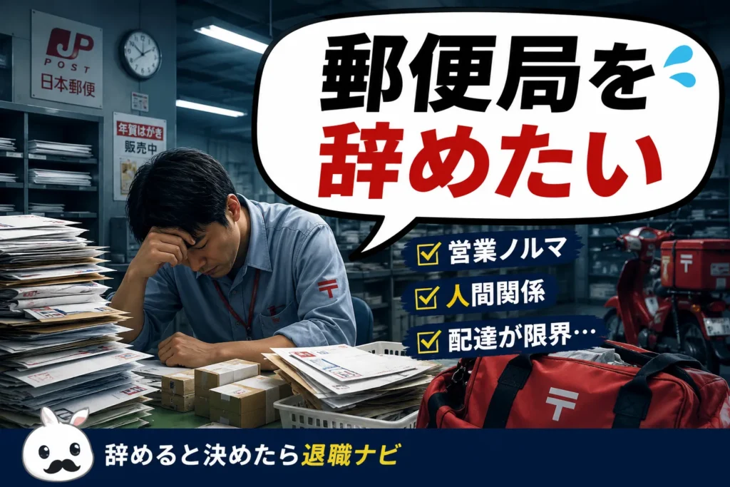 郵便局を辞めたい…限界を感じた人へ|辞める前に知るべきこと・退職方法・転職先まで解説【2026年最新版】