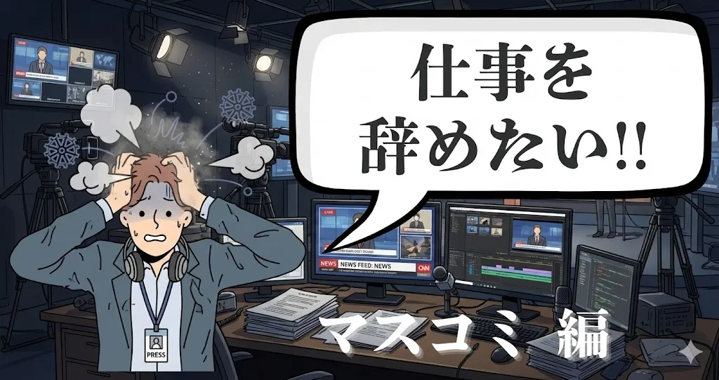 マスコミを辞めたいのは甘え？激務の実態と給付金でスクリーンの外へ脱出する方法を解説！